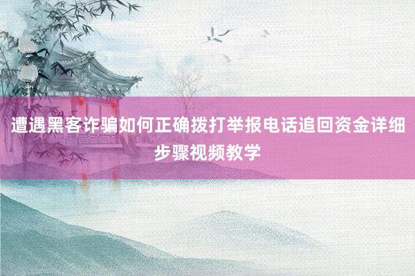遭遇黑客诈骗如何正确拨打举报电话追回资金详细步骤视频教学
