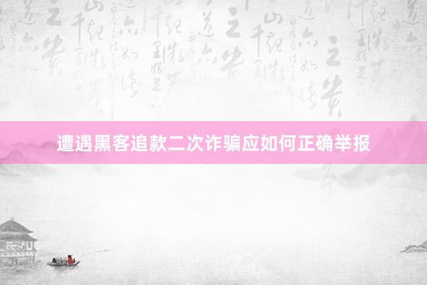 遭遇黑客追款二次诈骗应如何正确举报