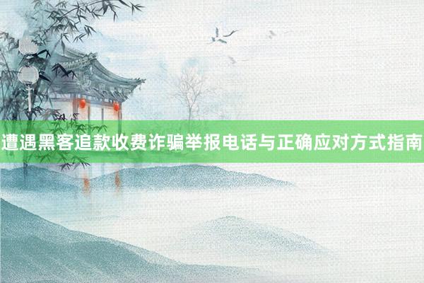 遭遇黑客追款收费诈骗举报电话与正确应对方式指南